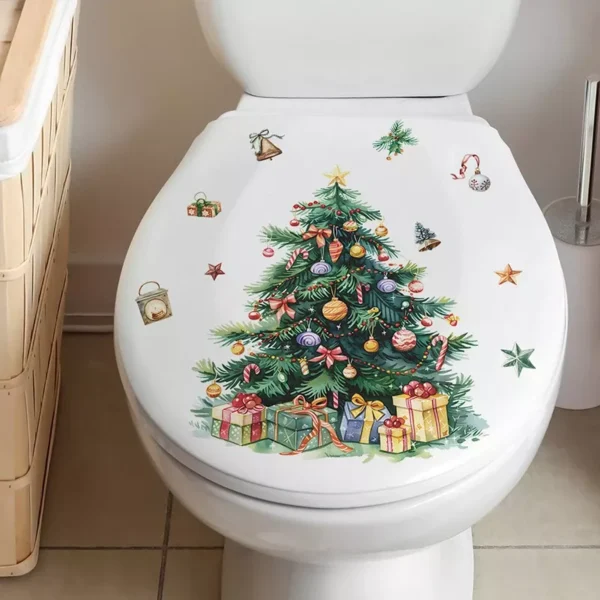 Christmas Tree Snowman Toilet Stickers - Image 2
