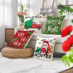 Festive 4-Pack Christmas Cushion Covers