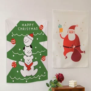 Christmas Santa Wall Hanging Tapestry - Festive Holiday Decor & Photo Prop