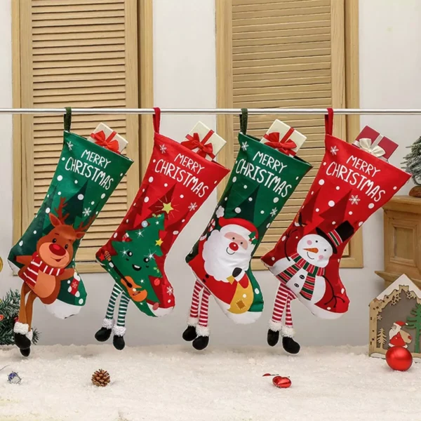 Large Christmas Stocking for Tree and Home Decor - Image 2