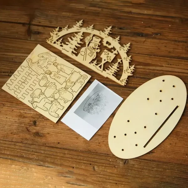 Elegant Wooden Nativity Scene Decoration - Image 6