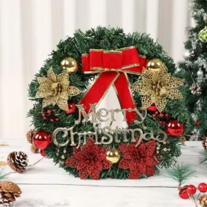 30-Inch Christmas Wreath for Door - Festive Holiday Hanging Garland Decoration