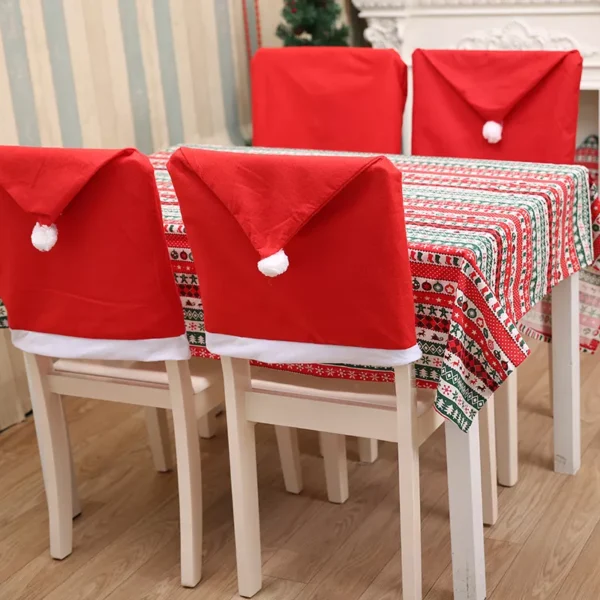 Festive Red Christmas Chair Covers - Image 2
