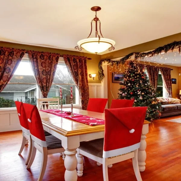 Festive Red Christmas Chair Covers - Image 5