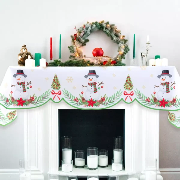 Christmas Snowflake Snowman Decor for Fireplace and Home - Image 2