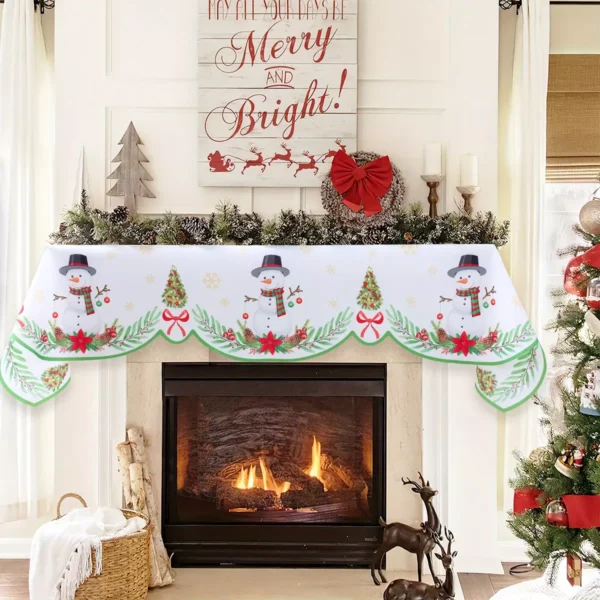 Christmas Snowflake Snowman Decor for Fireplace and Home - Image 3
