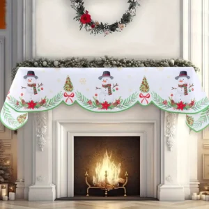 Christmas Snowflake Snowman Decor for Fireplace and Home