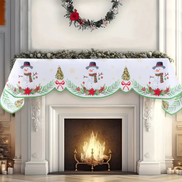 Christmas Snowflake Snowman Decor for Fireplace and Home