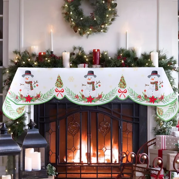 Christmas Snowflake Snowman Decor for Fireplace and Home - Image 5