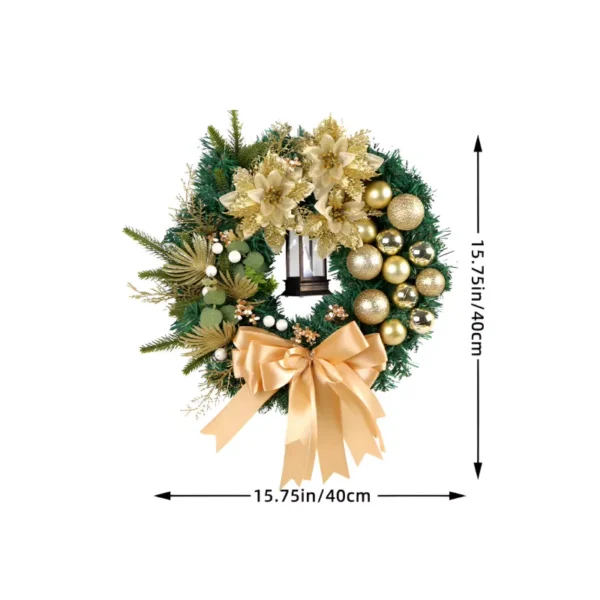 Elegant Gold Ball Flower Christmas Wreath - Image 6