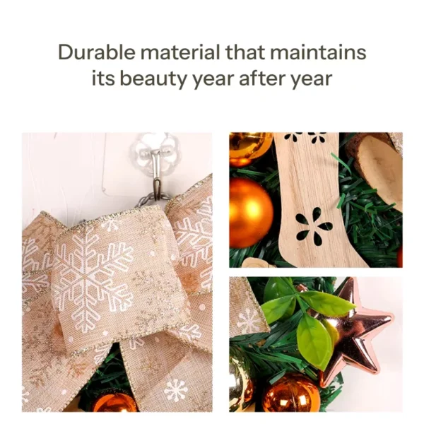 Elegant Gold Christmas Wreath - Image 3