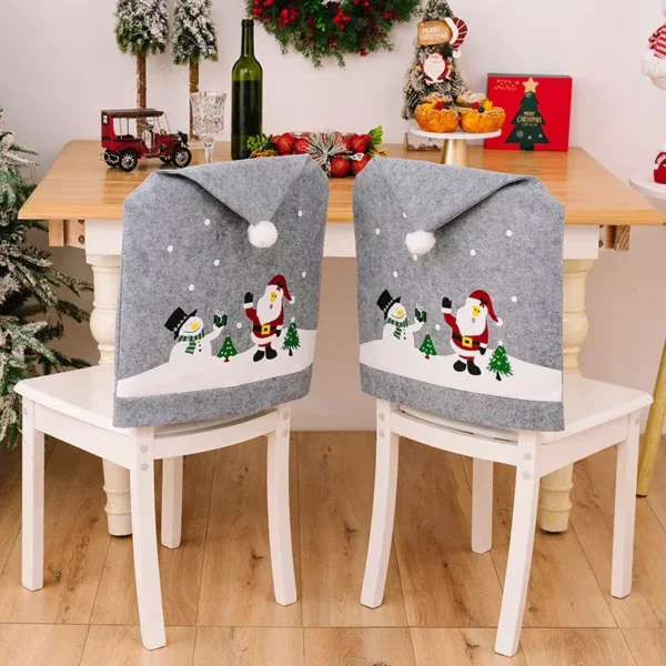 Christmas Gray Chair Covers - Image 5
