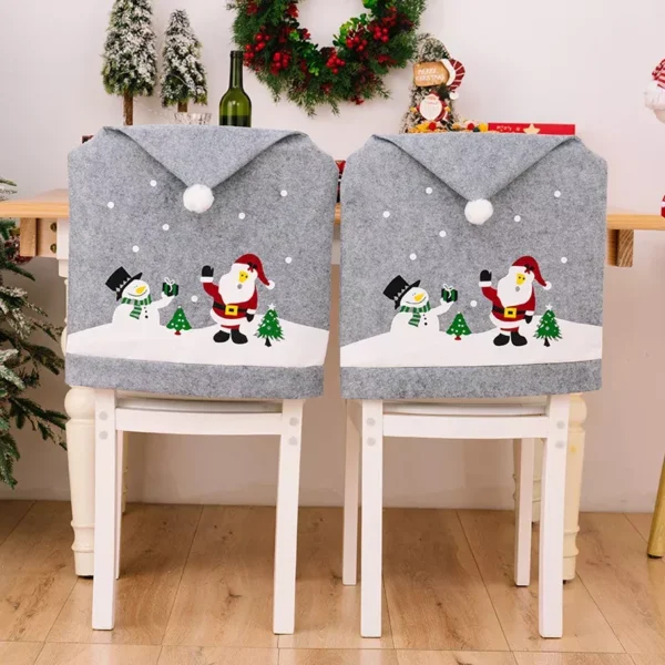 Christmas Gray Chair Covers - Image 2