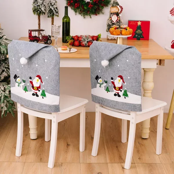 Christmas Gray Chair Covers - Image 3