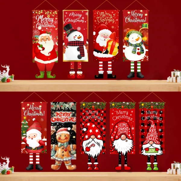 Christmas Santa Claus Hanging Flag Banner - Image 3