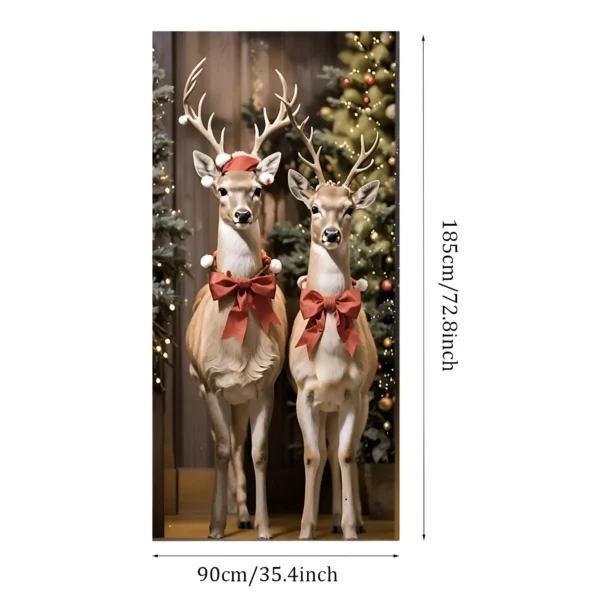 Santa Hat Elk Design Door Cover Banner - Image 6