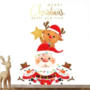Santa Claus Merry Christmas Wall Stickers for Home, Window & Door Holiday Decor