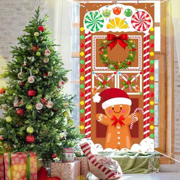 Christmas Gingerbread Man Vertical Flag for Door Hanging - Image 5