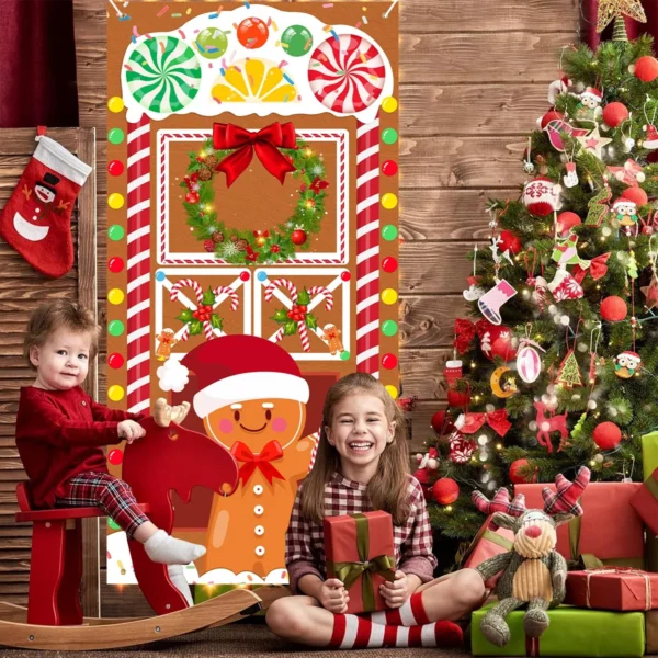 Christmas Gingerbread Man Vertical Flag for Door Hanging - Image 6