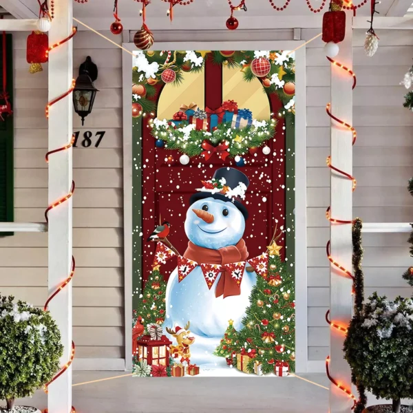 Snowman Christmas Vertical Flag & Door Hanging Pendant - Image 5