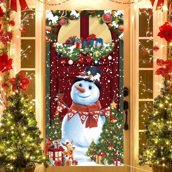 Snowman Christmas Vertical Flag & Door Hanging Pendant - Image 3