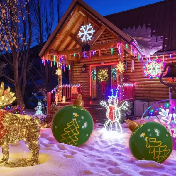 60CM Giant Inflatable Christmas Ball with LED Lights - Image 3