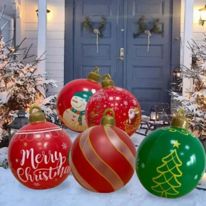 60CM Giant Inflatable Christmas Ball with LED Lights