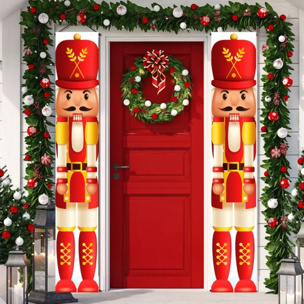 Nutcracker Soldier Christmas Door Curtain Banner - Image 2
