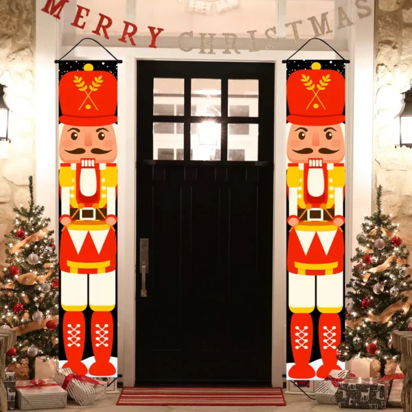Nutcracker Soldier Christmas Door Curtain Banner - Image 5