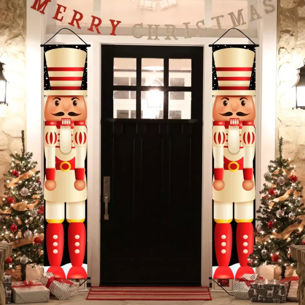Nutcracker Soldier Christmas Door Curtain Banner - Image 3