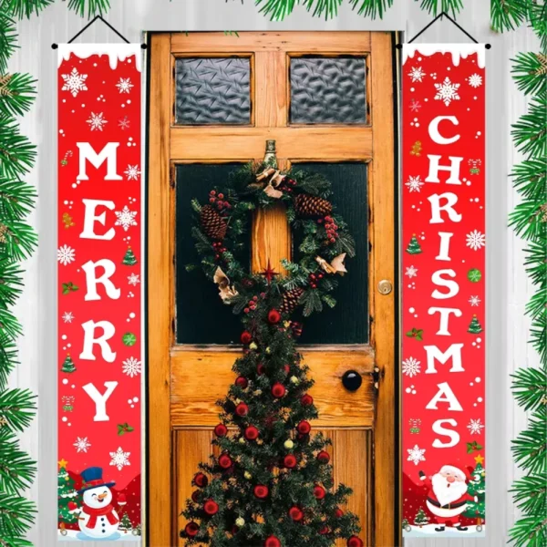 Christmas Santa Claus and Snowman Door Pendant - Image 5