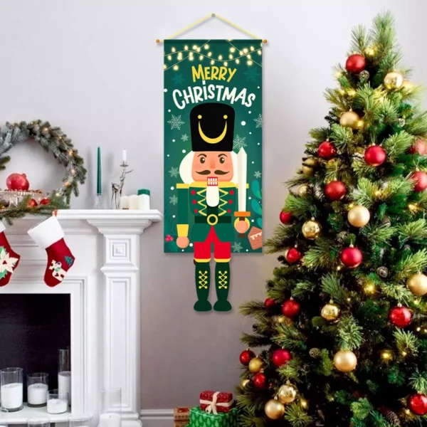 Festive Christmas Nutcracker Hanging Flag - Image 4