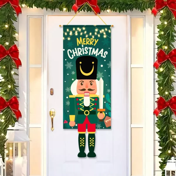 Festive Christmas Nutcracker Hanging Flag - Image 3