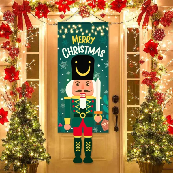 Festive Christmas Nutcracker Hanging Flag - Image 2