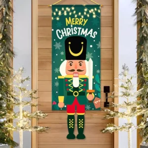 Festive Christmas Nutcracker Hanging Flag