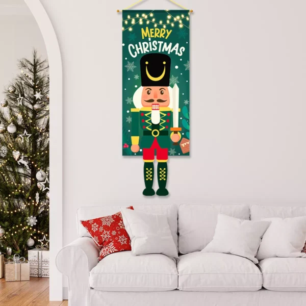 Festive Christmas Nutcracker Hanging Flag - Image 5