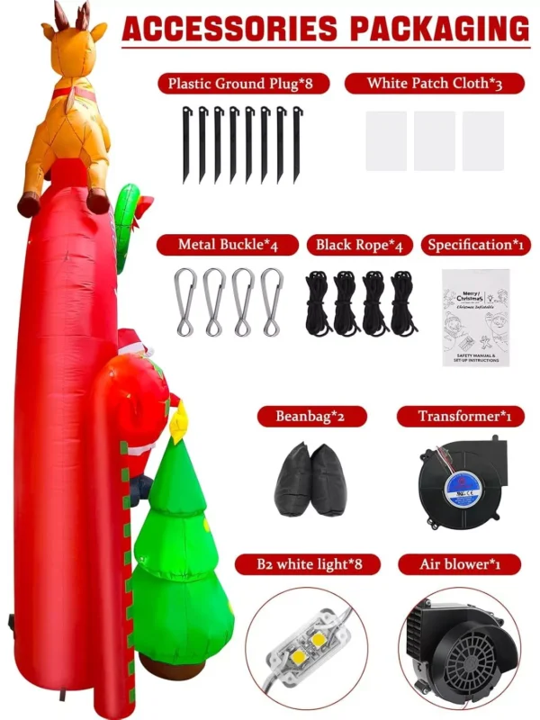 10FT Christmas Inflatable Santa Claus Archway with LED Lights - Image 5