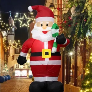 1.2M Inflatable Santa Claus with LED Lights - Christmas Outdoor Yard Decor