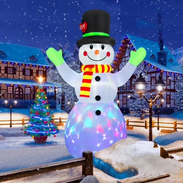 Giant 7.2-Foot Christmas Inflatable Snowman with LED Lights - Image 5