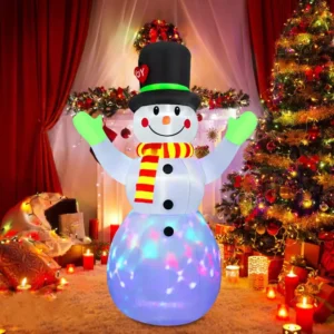 Giant 7.2-Foot Christmas Inflatable Snowman with LED Lights