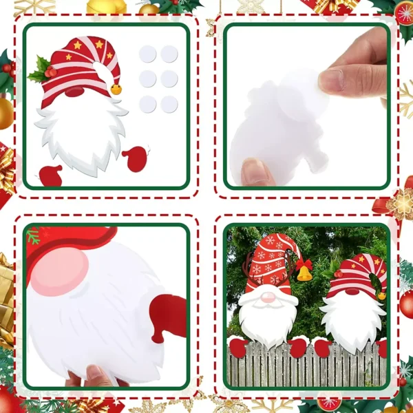 4PCS Christmas Santa Claus Fence Decorations - Image 6
