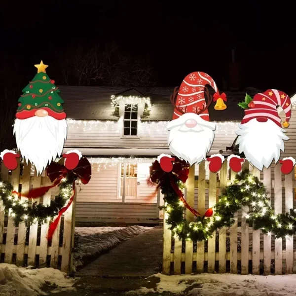 4PCS Christmas Santa Claus Fence Decorations - Image 3