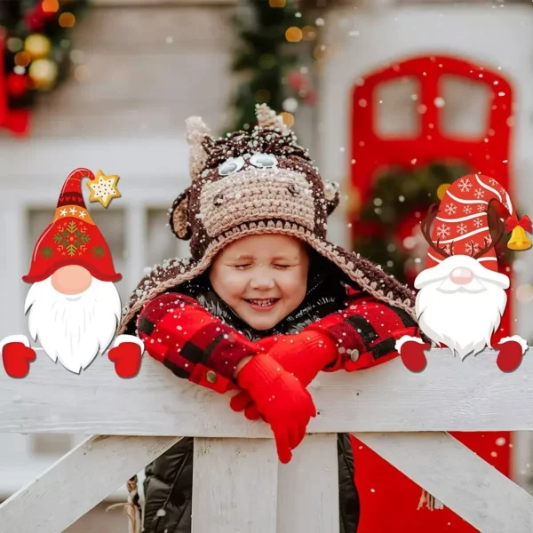 4PCS Christmas Santa Claus Fence Decorations - Image 4
