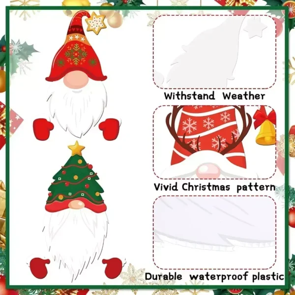 4PCS Christmas Santa Claus Fence Decorations - Image 5