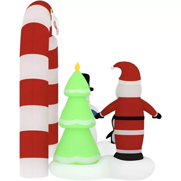102.4" Christmas Inflatable Santa & Snowman LED Archway - Image 5