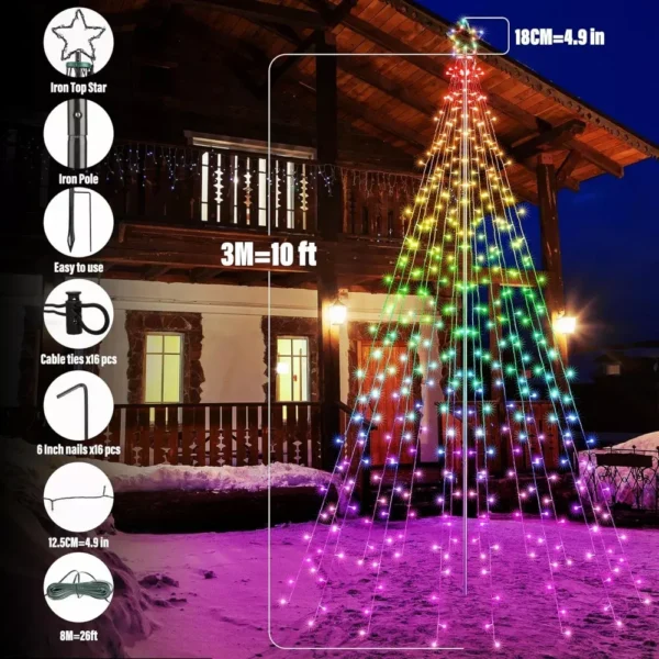 Outdoor Star Christmas Lights with Remote - Image 5