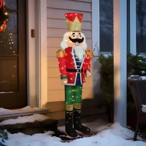 5ft Outdoor Lighted Nutcracker Christmas Decoration – Festive Holiday Yard Display