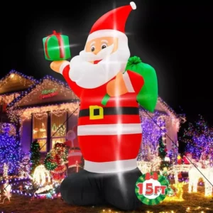 15FT Giant Christmas Santa Inflatable with LED Lights