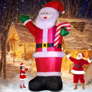 14 FT Inflatable Santa Claus Outdoor Decoration – Lighted Christmas Yard Display