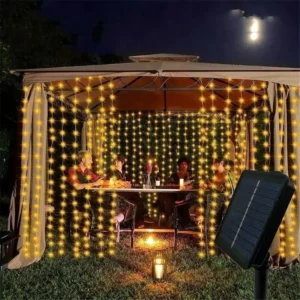 3x3M 300 LED Solar Curtain String Lights